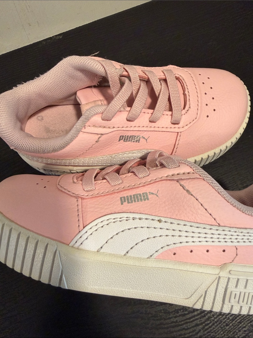 Puma Pink and White Kids Low-Top Sneakers - Picture 8 of 11